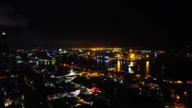 Bangkok şehrinin gece manzarası