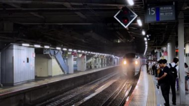 Tokyo, Japonya - Temmuz 19, 2018: Tokyo, Japonya 'da tanımlanamayan tren.