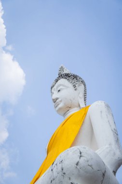 Buda 'nın beyaz heykeli tapınakta.