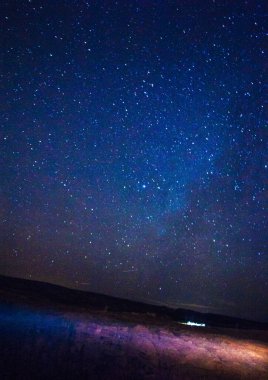 Gece gökyüzünde Samanyolu Galaksisi