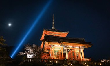 Tokyo, Japonya - 09 Ekim, 2017: Gece şehrindeki Tokyo Kulesi manzarası,