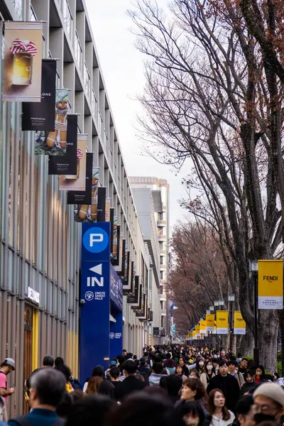 Tokyo, Japonya - Mart 19, 21 1 9: Tokyo 'da insanlar ginza bölgesini ziyaret ediyor