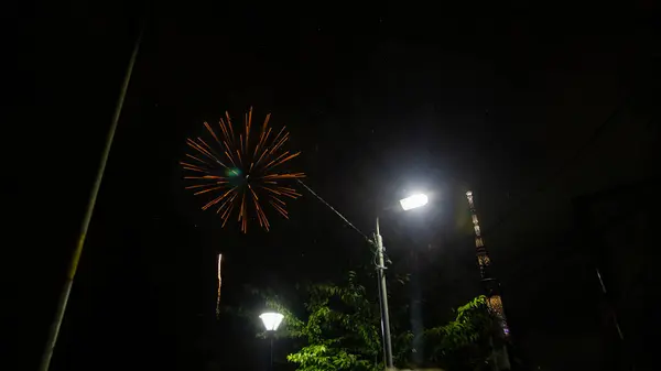 Gece havai fişekler, ışık festivali