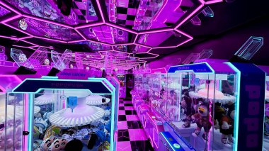 Fütürist iç dizaynın fütüristik dizaynlı 3D görüntüsü