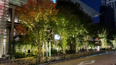 Akşam karanlığında şehrin manzarası.