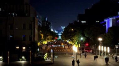 İsveç 'teki Stockholm şehrinin gece manzarası