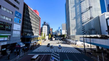 Tokyo, Japonya - 13 Mart, 2019: Tokyo sokaklarında insanlar yürüyor. Tokyo popüler bir iştir.