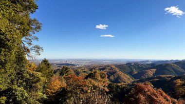 Japonya 'daki Tokawano Gölü' nün sonbahar manzarası