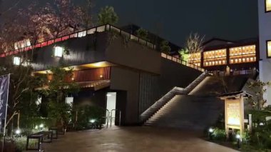 Çin şehrinin gece manzarası