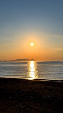 Polonya 'da Baltık Denizi üzerinde güzel bir gün batımı