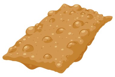 Lezzetli ve çıtır çıtır börek tabakası, ince ve narin bir dokusu var. Çizgi film tarzında tasarla ve beyaz arkaplan üzerinde izole et.