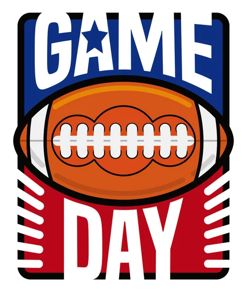 Commemorative Design Special Game Day American Elements Gridiron Football Ball — Vettoriale Stock