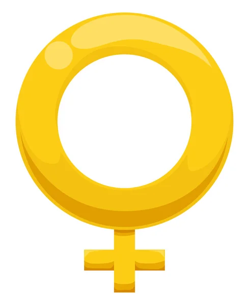 Symbol Venus Female Woman Golden Shiny Effect Cartoon Style Isolated — Stockvektor