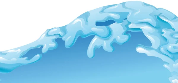 水の流れや波が青と白の背景にバナー グラデーションスタイルのデザイン — ストックベクタ