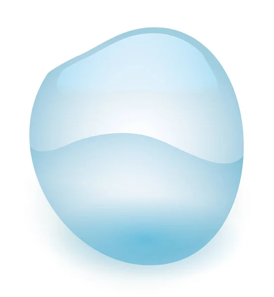 光沢のある効果とグラデーション効果の青い影を持つ孤立した丸い液滴 — ストックベクタ