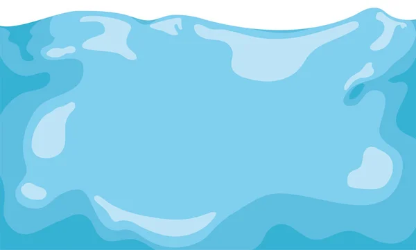 Template Design Cartoon Style Blue Water Body Copy Space Center — Stock Vector