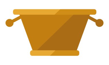 Saplı boş bir sepet. Beyaz arkaplan üzerinde düz şekilde dizayn et.