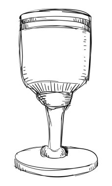 Uzun bardak, kadeh ya da kadehler el yapımı. Beyaz arkaplanda tasarım.