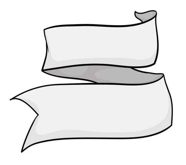 ツイスト効果のあるホワイトカラーのブランクリボン 漫画風の独立したデザイン — ストックベクタ
