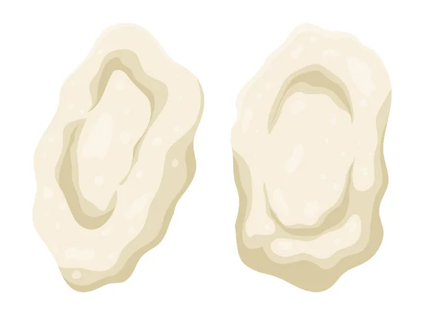两张面包 形状不规则 卡通风格 白色背景隔离 — 图库矢量图片