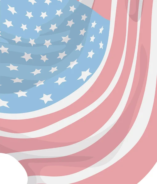 美利坚合众国国旗的浅色特写 卡通风格的背景设计 — 图库矢量图片