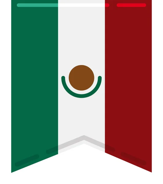 Design Minimalist Plat Steagului Mexican Într Bannant Agățat — Vector de stoc