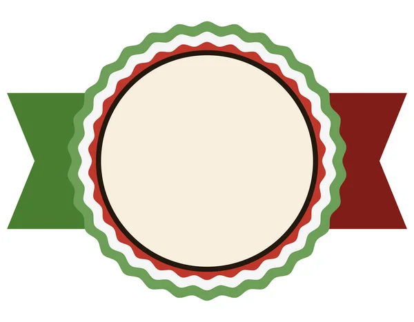 Kulatý Knoflík Etikety Mexickými Barvami Šablona Plochém Stylu Bílém Pozadí — Stockový vektor