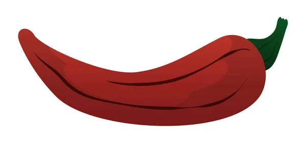 Pohled Červené Chilli Kresleném Stylu Některými Řádky Bílém Pozadí — Stockový vektor