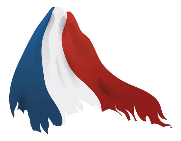 Stará Roztrhaná Francouzská Vlajka Design Stylu Gradient Izolované Bílém Pozadí — Stockový vektor