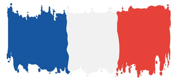 Des Éclaboussures Peinture Aux Couleurs Patriotiques Drapeau Français Bleu Blanc — Image vectorielle