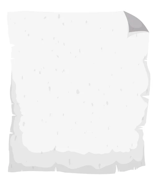 Modello Con Vecchia Carta Bianca Angolo Capovolto Disegno Stile Cartone — Vettoriale Stock