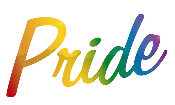 Stigande Tecken Med Ordet Pride Med Glänsande Effekt Och Färgerna Vektorgrafik