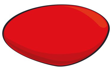 Düzensiz şekilli kırmızı işaretli şablon ve beyaz arkaplanda çizgi film tarzında parlak efekt.