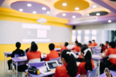 Blurred Student study in class at school. Education concept.