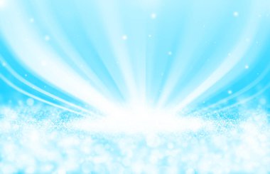 Mavi ışıltılı ışınlar parıltılı ışıklar. Sahne arkası soyut olarak Spotlight Bokeh zarif gösterisi. Toz, arka planda kıvılcımlar oluşturur.