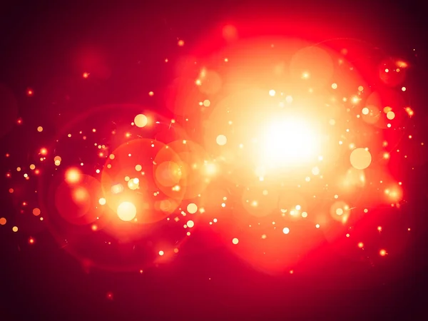 Dark Gold and Red sparkle rays glitter lights with bokeh elegant lens flare abstract background. Dust sparks background.