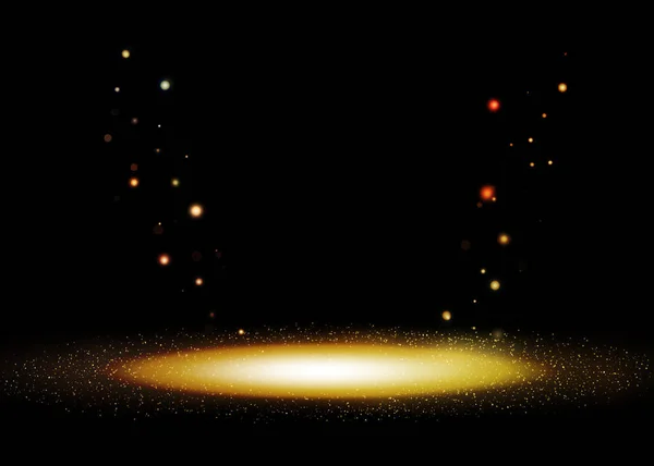 Темне Золото Блискучі Вогні Показують Сцені Боке Елегантним Лінзовим Блиском — стокове фото
