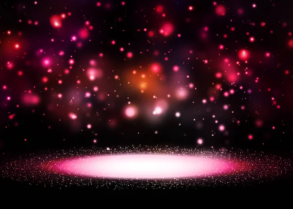 Luzes Brilho Rosa Escuro Mostram Palco Com Bokeh Elegante Lente — Fotografia de Stock
