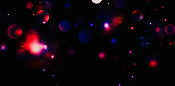 夜のカラフルな輝きの光線輝くライトとボケ味のエレガントなレンズフレア抽象的な背景と空間背景 — ストック写真