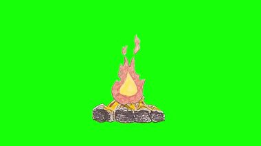 Bu yüksek kaliteli animasyon, odunların üzerinde parlak bir şekilde yanan gerçekçi bir kamp ateşini tasvir ediyor. Alevler doğal olarak titreyerek sıcak ve davetkar bir atmosfer yaratıyor. Sıcak bir ortam eklemek için mükemmel.