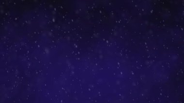 Video background. Falling snow and clouds. Winter, snow on a blue background.