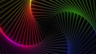 Asgari soyut dikişsiz döngü animasyonlu arka plan. Modern gradyanı olan dijital geometrik 3D BG. Dijital düz duvar kağıdı. Çeşitli projelerin canlandırılmış yumuşak şablonu.