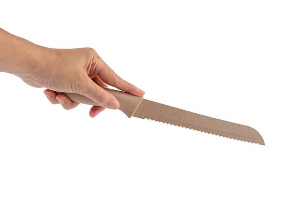 Hand Och Verktyg Kniv Isolerad Vit Bakgrund — Stockfoto