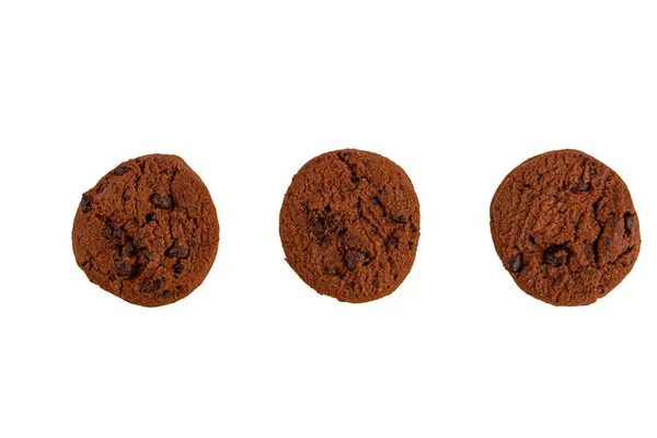 Galletas Chispas Chocolate Aisladas Sobre Fondo Transparente Galletas Dulces — Foto de Stock