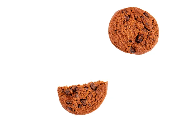 Шоколадные Печенья Изолированы Прозрачном Фоне Сладкое Печенье — стоковое фото