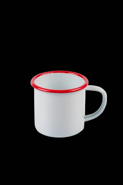 黒を基調とした白いセラミックカップ — ストック写真