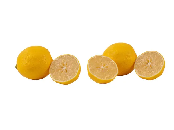 白色背景下分离的新鲜柠檬酸橙片 — 图库照片