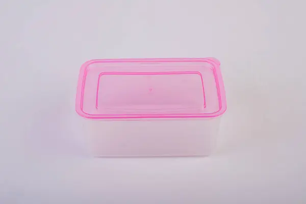 白地に隔離されたプラスチック製の食品容器 — ストック写真