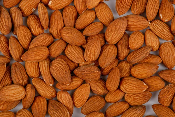 Closeup Almonds Isolated White Background — Stock Photo, Image