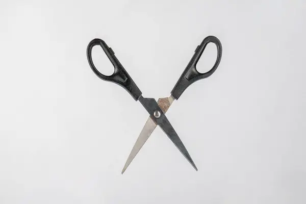 Nůžky Jako Stacionární Kanceláři Izolovaném Bílém Pozadí — Stock fotografie